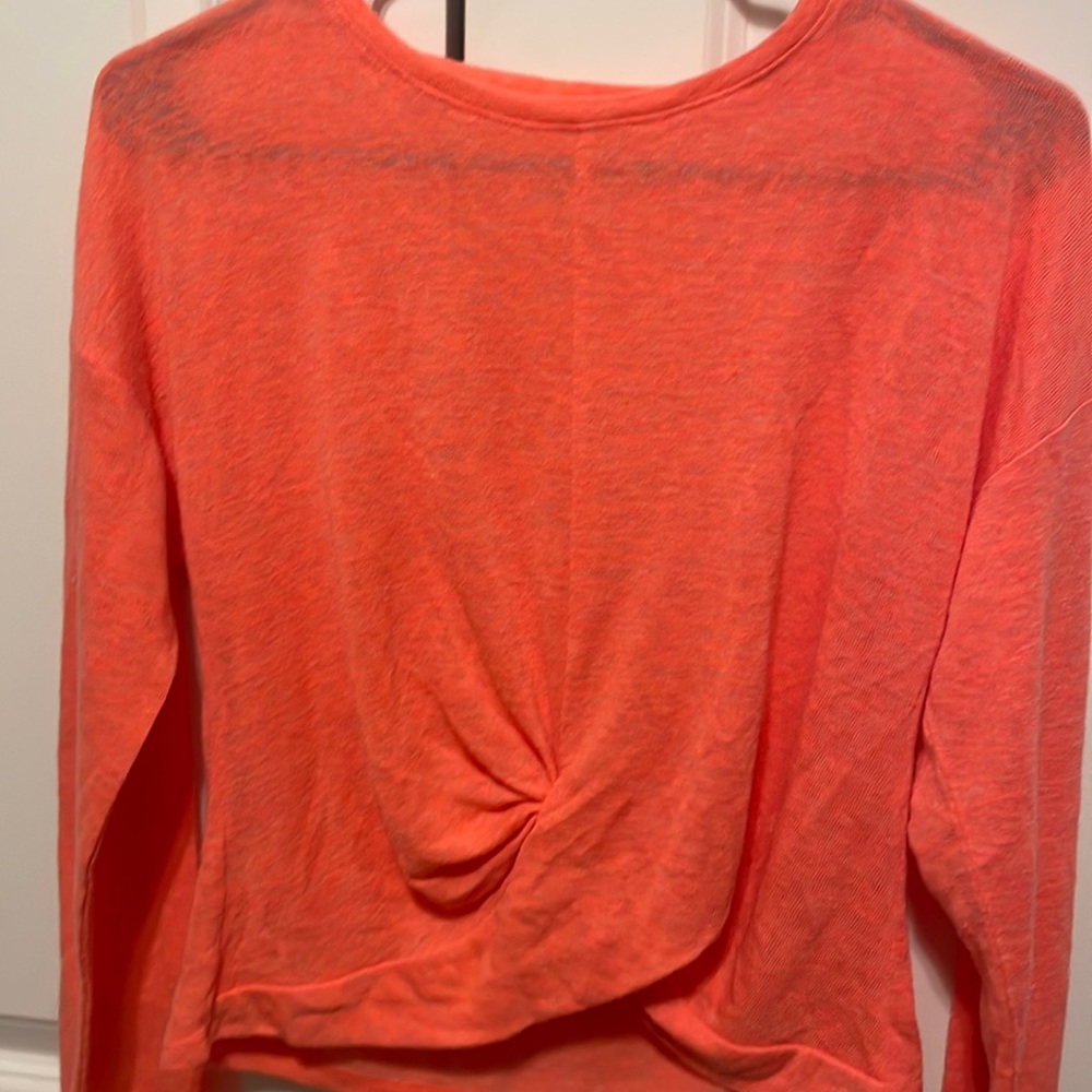 Lou & Grey neon twist front long sleeve top